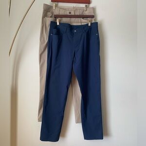 lululemon Men's ABC Classic Fit 5 Pocket Pants Bundle 2 Pair Navy & Kaki